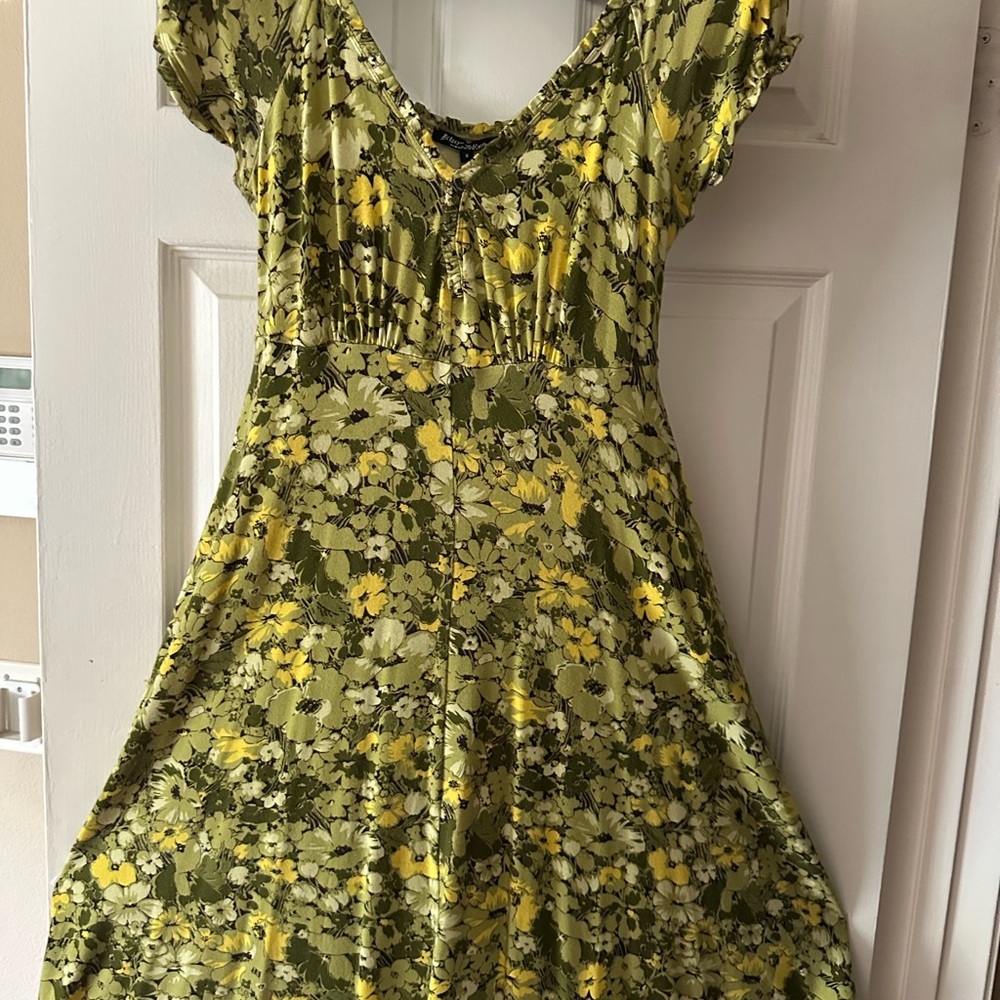 Betsey Johnson Floral Green and Yellow Dress